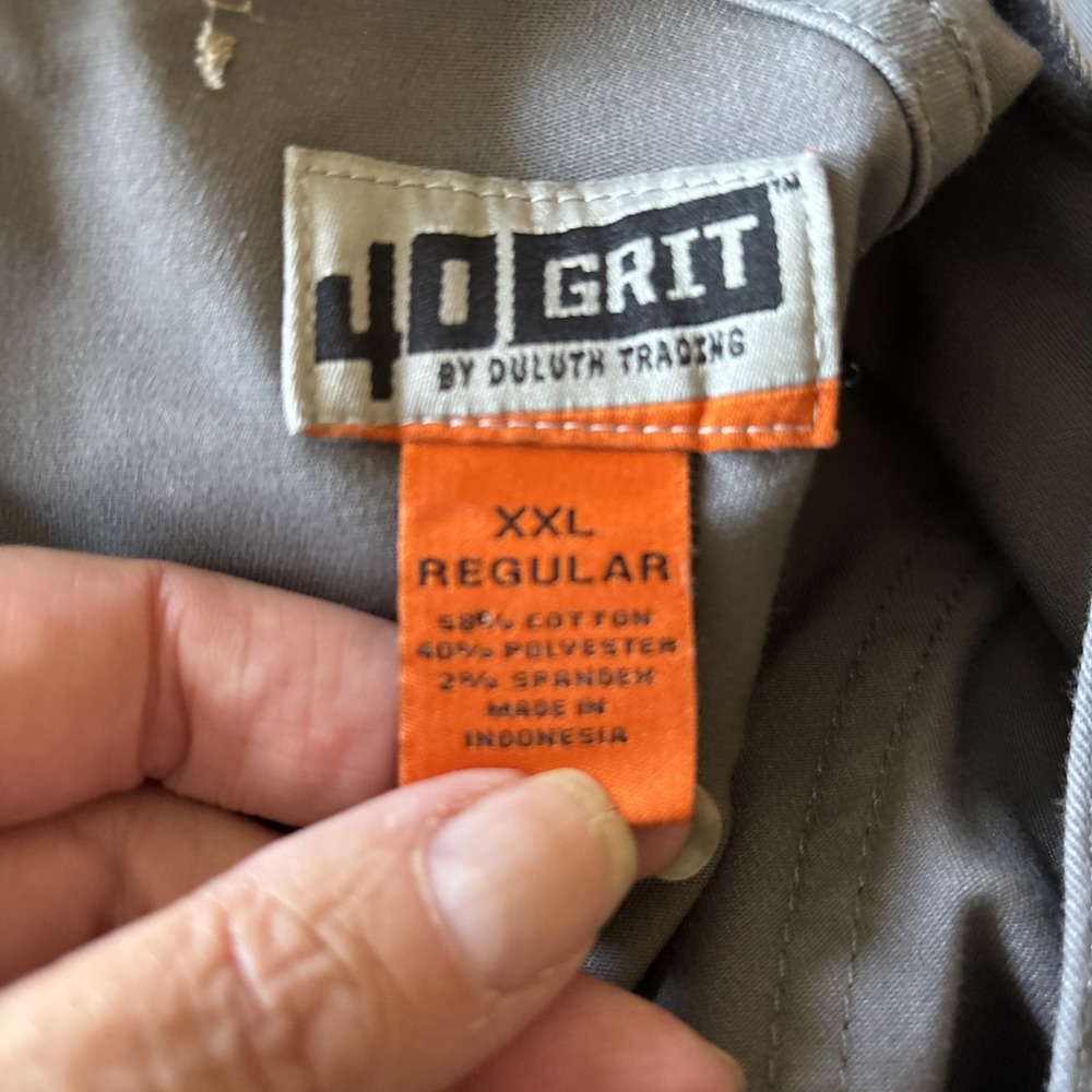 DULUTH TRADING 40 Grit Overalls Women XXL Gray Regular Flex Twill Bib Work - Picture 8 of 8